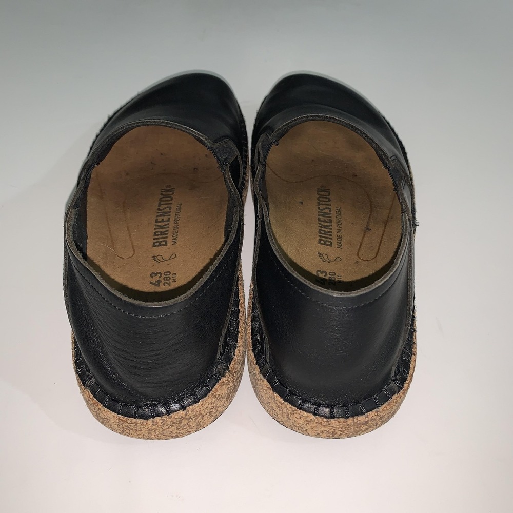 Birkenstock Shoes Mens Size 10 Black Leather Slip On Clog Comfort EU 43 - Picture 7 of 11